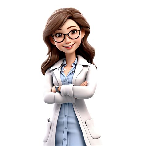 3D Happy cartoon doctor. Cartoon doctor on transparent background ...