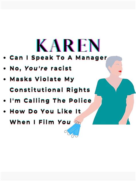 "Karen Quotes So Typical" Poster by 520Tucson | Redbubble