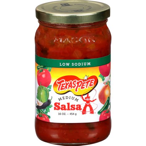 Texas Pete® Low Sodium Medium Salsa 16 oz. Jar | Medium Salsa | Wade's ...