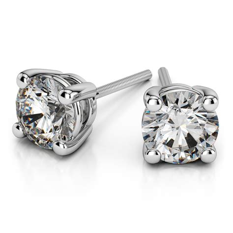 1 Ctw Diamond Stud Earrings In White Gold