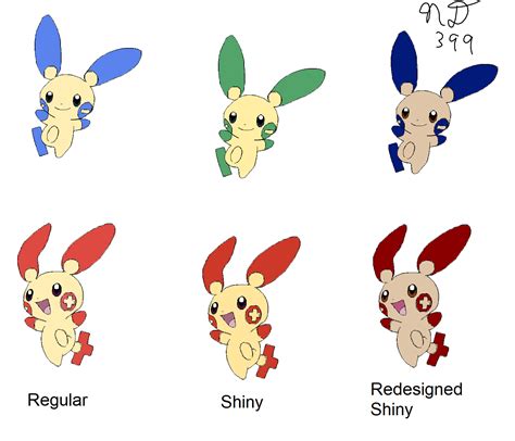 Plusle and Minun Shiny Redesigns : r/MandJTV