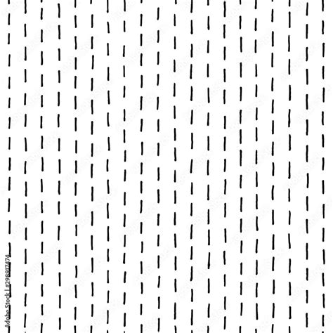 Dashed line seamless pattern, doodle black and white lines backgrounds ...