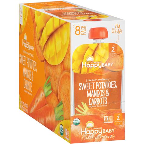 (8 Pouches) Happy Baby Organics Clearly Crafted Baby Food, Sweet ...