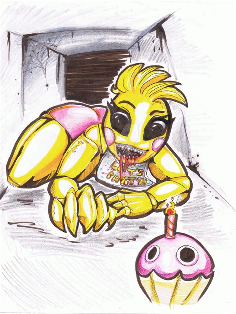 The New Chica from FNAF Fanart by TheCurlyBunny on DeviantArt