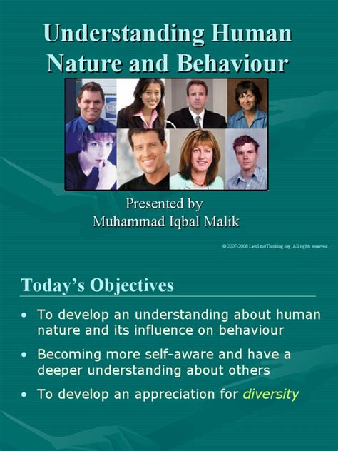 Understanding Human Nature and Behaviour | PDF | Behavior ...