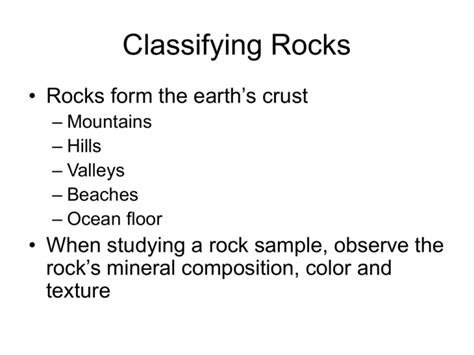 Classifying Rocks