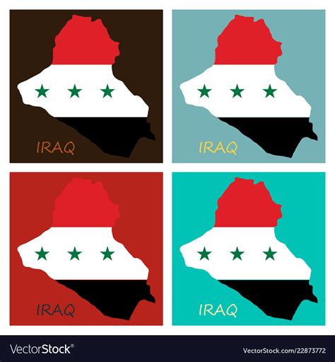 Flag map of iraq Royalty Free Vector Image - VectorStock