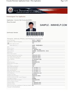 DS-160 Printable Form - Fill Online USA Visa Application, Download ...