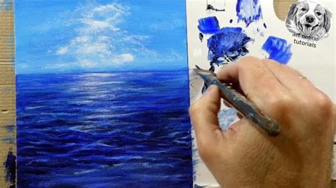 Acrylic Painting Techniques, a Very Easy Seascape Step by Step - YouTube