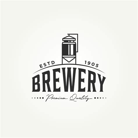 vintage brewery line art logo illustration design 7153704 Vector Art at ...