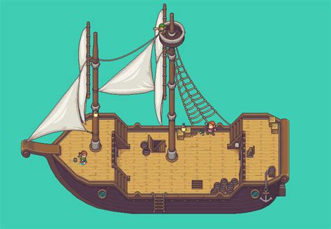 Pixel Art Ship by BenjiroKun | Pixel art design, Pixel art games, Pixel art