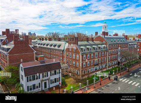 Aerial view on John F Kennedy Street in Harvard University Area in ...