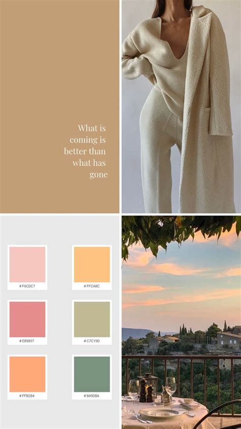 Soft aesthetic color palette with short quote and fashion style ...