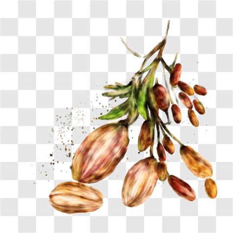 Download Almond Tree Painting with Nuts and Seeds PNGs Online ...