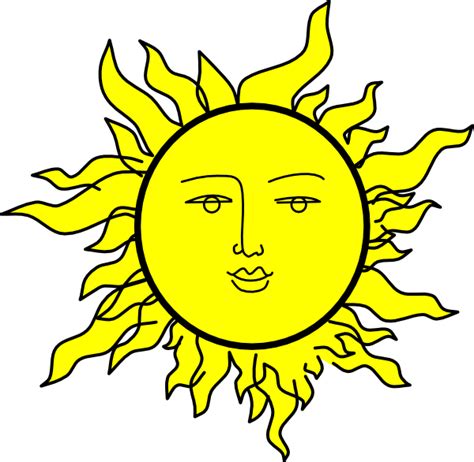 Sun With A Face By Rones Clip Art at Clker.com - vector clip art online ...