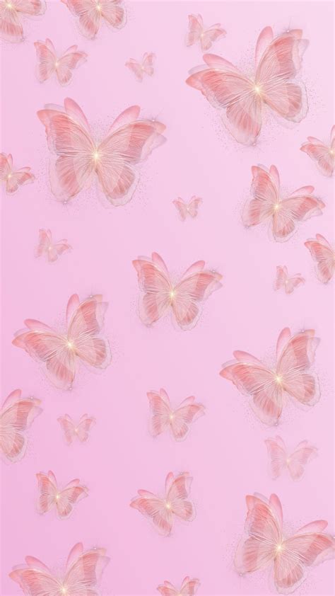 Pink Artsy Aesthetic Butterfly Wallpaper