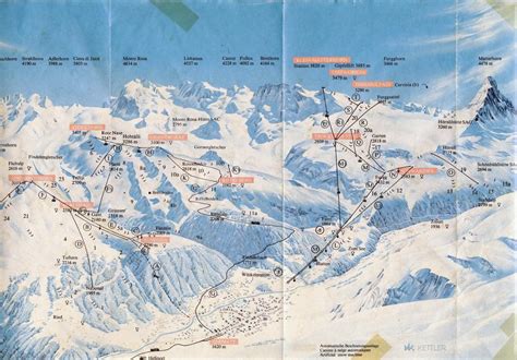 The Sorrows of Gin — vintageski: Ski map showing the Zermatt,...