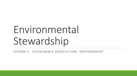 Environmental Stewardship - ppt download