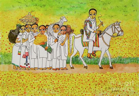 Ethiopian new year Painting by Yoseph Abate | Pixels