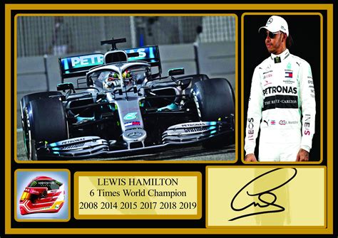 Lewis Hamilton gift signed a4 printed autograph mercedes f1 Gifts print ...