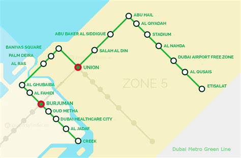 Dubai Metro Green Line: Map, Schedule, Routes, Stations, Which Feeder ...