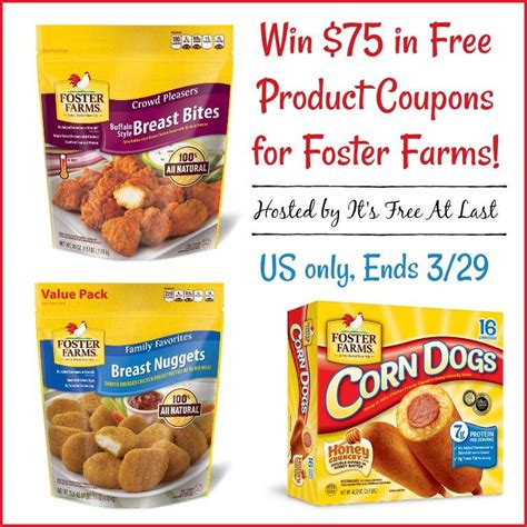 $75 in Foster Farms Freebie Coupons Giveaway