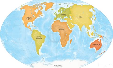 Labeled Map Of Continents