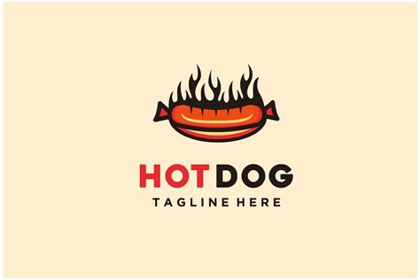 Hot Dog Logo Sausage with Flame Vector Gráfico por sore88 · Creative ...