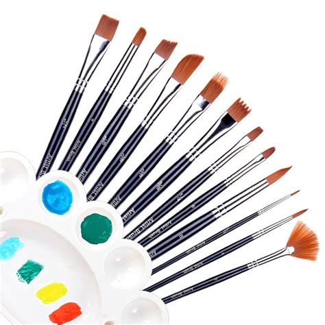 Ohuhu Oil Painting Brush 12pcs Nylon Hair Art Paint Brush Set for ...