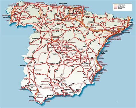 Portugal Spain Road Map