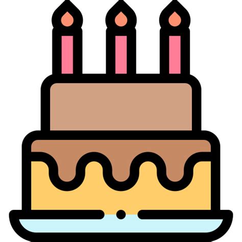 Birthday cake Detailed Rounded Lineal color icon