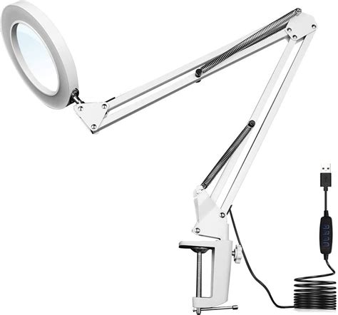 LED Magnifying Lamp, Adjustable 10X Magnifier Desk Lamp with 3 Colors 4 ...