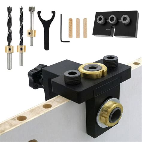 Buy 3 in 1 Doweling Jig Drill Kit, Pocket Hole Woodworking Puncher ...