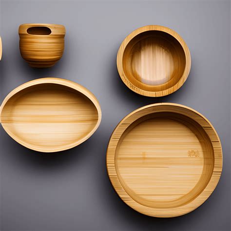 Bamboo Serving Bowls Photograph · Creative Fabrica