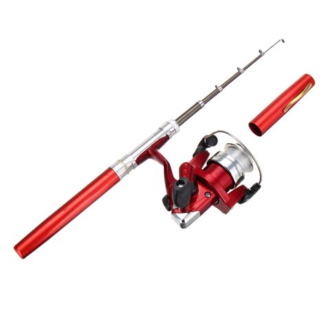 LEO Mini Fishing Rod Reel Combo Fibre Glass Aluminum Fishing Reel 5.1:1 ...