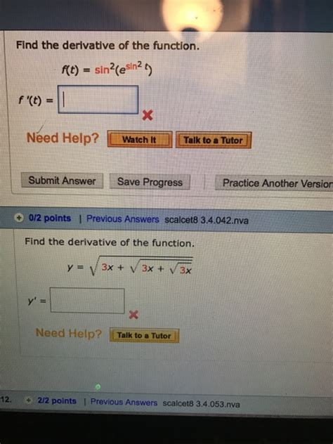 Solved Find the derivative of the function. f (t) = sin^2 | Chegg.com