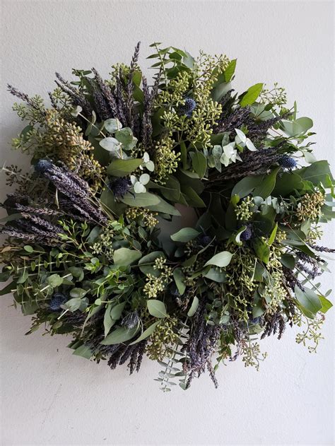 Eucalyptus & Lavender Wreath - Etsy | Lavender wreath, Fresh eucalyptus ...