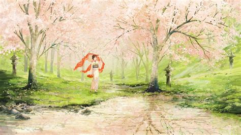 Anime Cherry Blossom Couple Hd Wallpapers - Wallpaper Cave