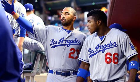 Yasiel Puig Bat Flip Almost Hits Matt Kemp | Line Up Forms