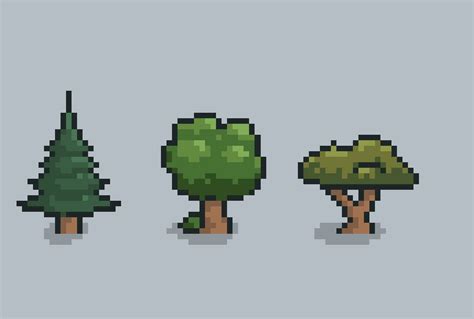 Pixel Trees | Pixel art games, Pixel art tutorial, Pixel art design