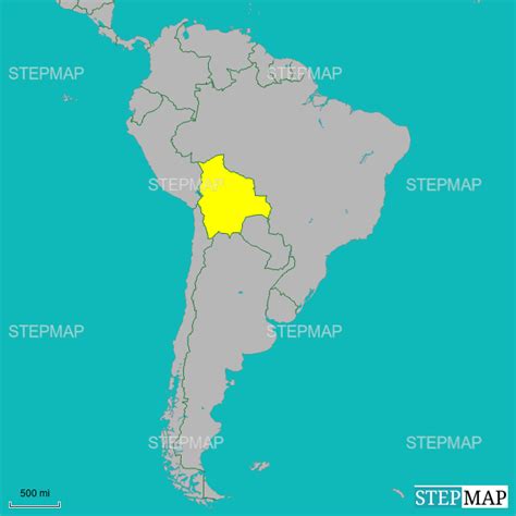 StepMap - South America with Bolivia - Landkarte für Argentina