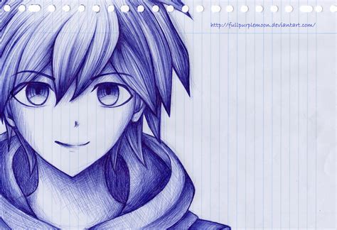 Pen Sketch: Makoto Naegi by FullPurpleMoon on DeviantArt