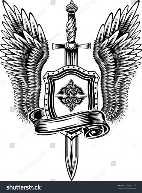 Sword Wings Stock Vector (Royalty Free) 251883115 | Shutterstock