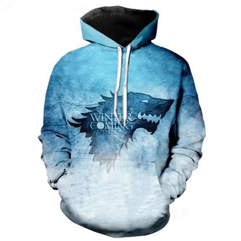 New Fashion Women Men hoodies Game of Thrones Hoodies Printed 3D Stark ...