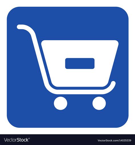 Blue white sign - shopping cart minus remove Vector Image