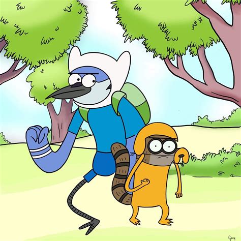 I drew this Adventure time/ Regular show crossover and I’m ngl I’m ...