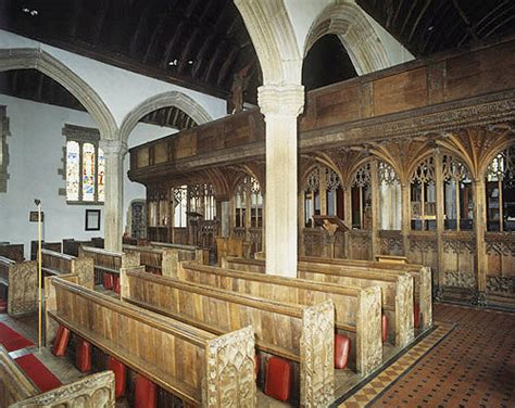 Church of St Thomas of Canterbury, interior of nave, Northlew, Devon ...