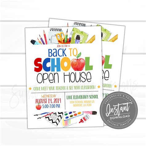 Editable School Open House Flyer – Sweet Providence Designs