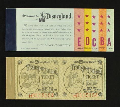 Lot of (2) Rare Vintage 1970s Disneyland Ticket Books