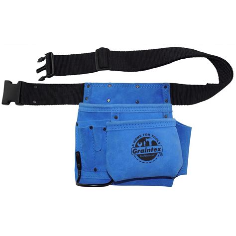 Graintex 5-Pocket Nail and Tool Pouch with Blue Suede Leather Belt ...